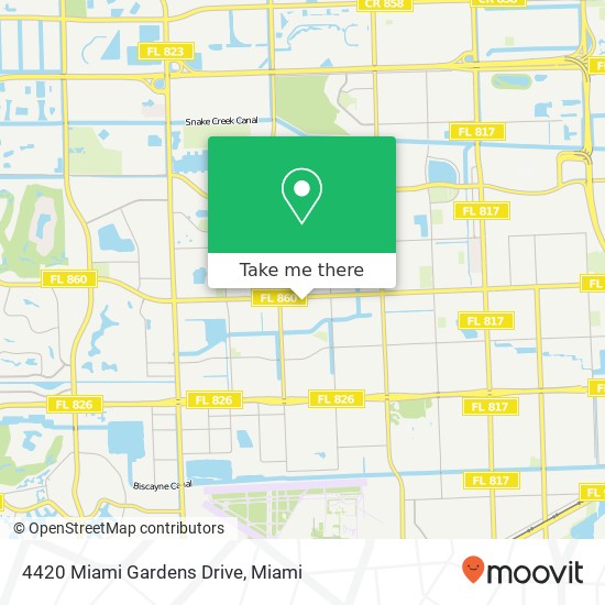 Mapa de 4420 Miami Gardens Drive