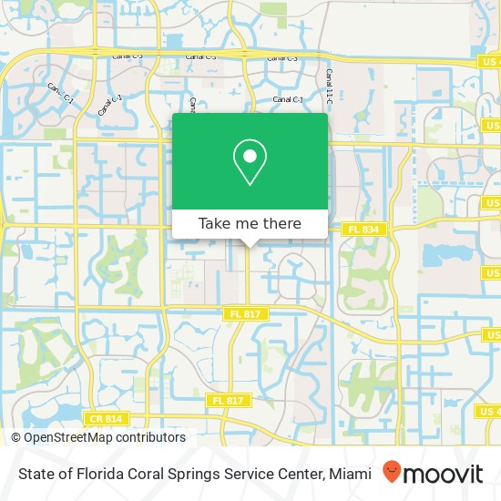 State of Florida Coral Springs Service Center map
