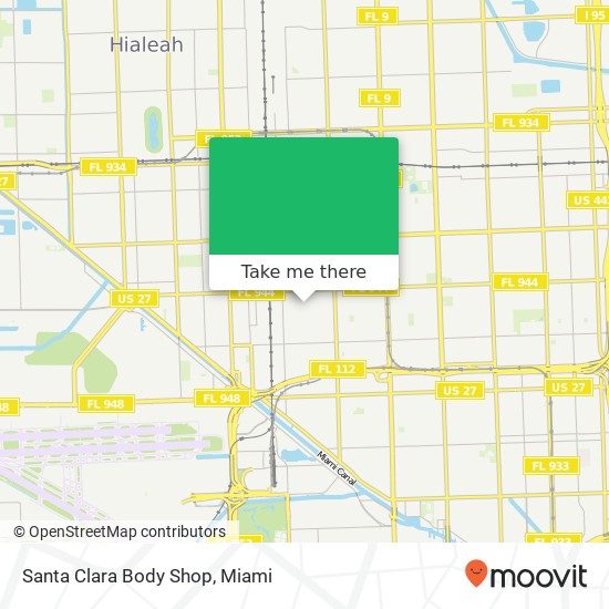 Santa Clara Body Shop map