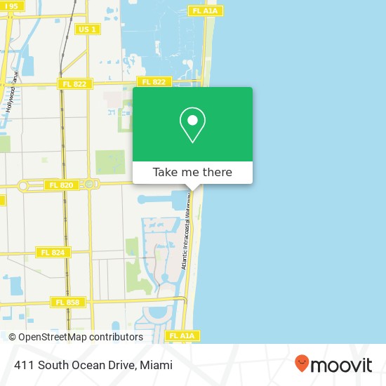 Mapa de 411 South Ocean Drive