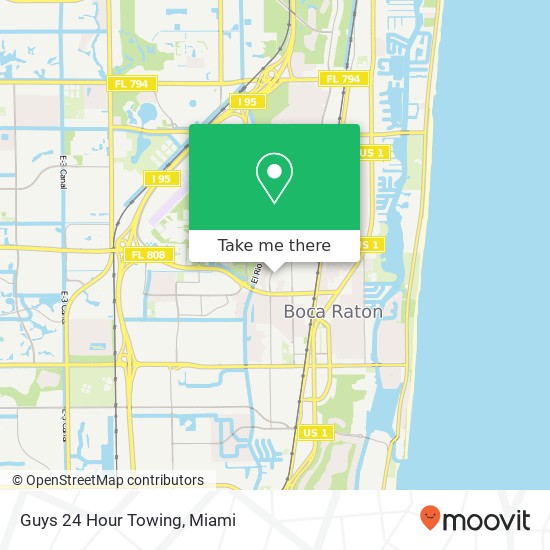 Guys 24 Hour Towing map