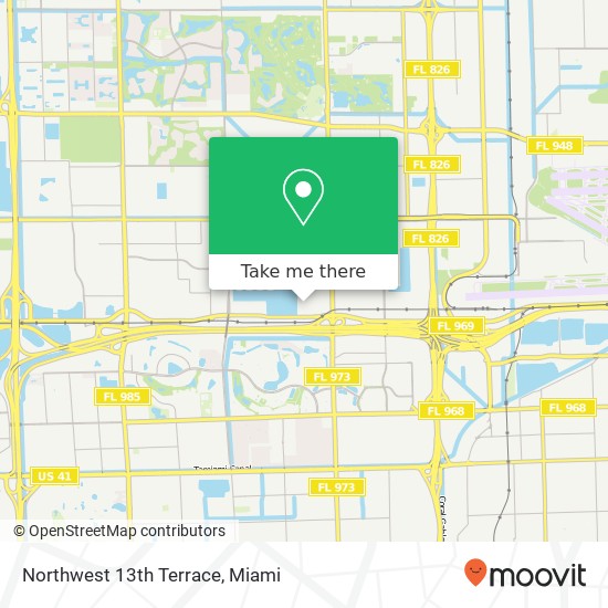 Northwest 13th Terrace map