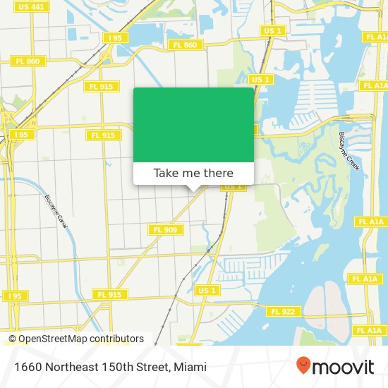 1660 Northeast 150th Street map