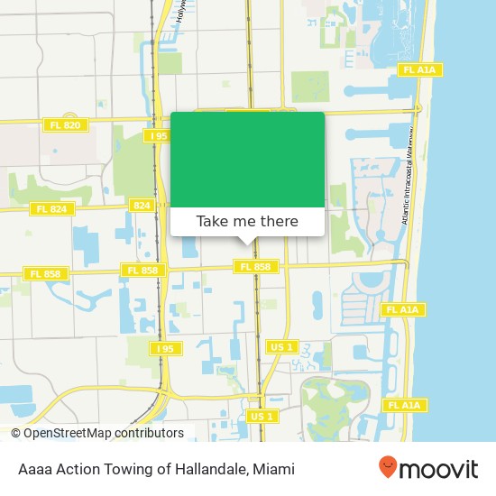 Mapa de Aaaa Action Towing of Hallandale