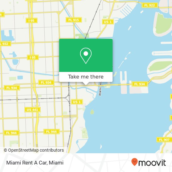 Miami Rent A Car map