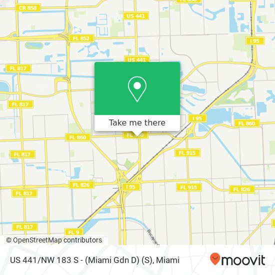 Mapa de US 441 / NW 183 S - (Miami Gdn D) (S)