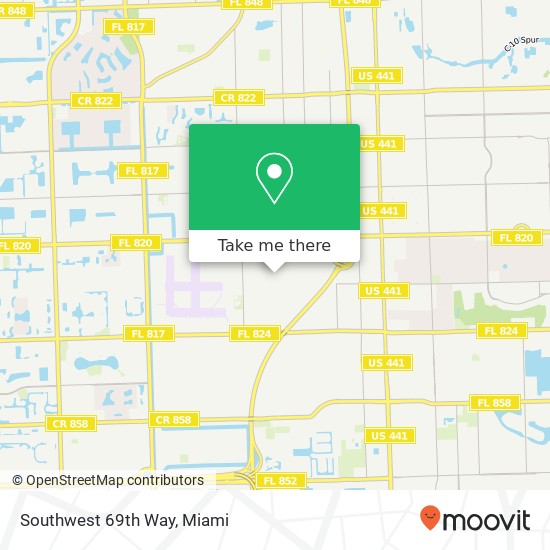 Southwest 69th Way map