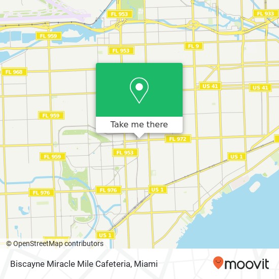 Biscayne Miracle Mile Cafeteria map