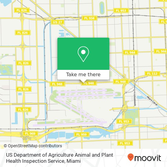 Mapa de US Department of Agriculture Animal and Plant Health Inspection Service