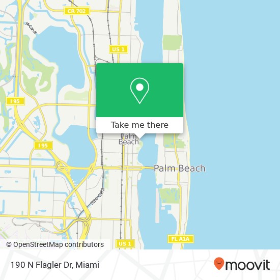 190 N Flagler Dr map