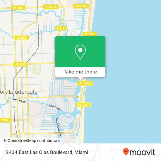 Mapa de 2434 East Las Olas Boulevard