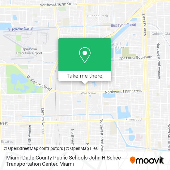 Mapa de Miami-Dade County Public Schools John H Schee Transportation Center