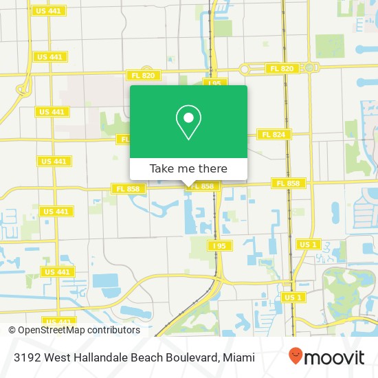 3192 West Hallandale Beach Boulevard map