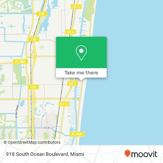 918 South Ocean Boulevard map