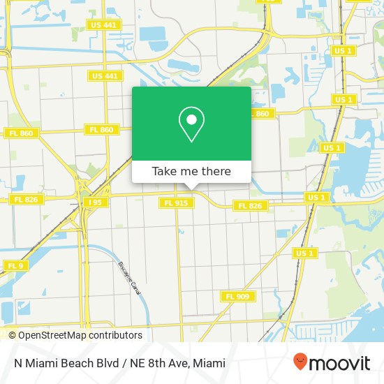 N Miami Beach Blvd / NE 8th Ave map