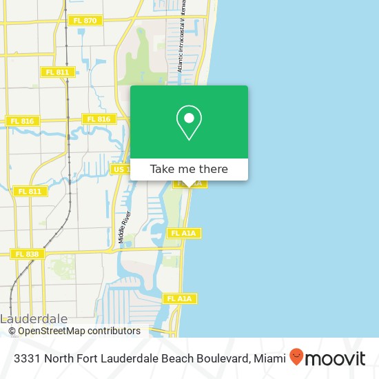 Mapa de 3331 North Fort Lauderdale Beach Boulevard