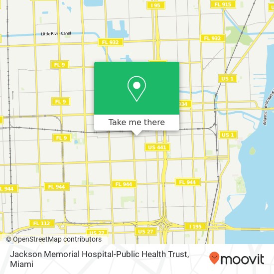 Mapa de Jackson Memorial Hospital-Public Health Trust