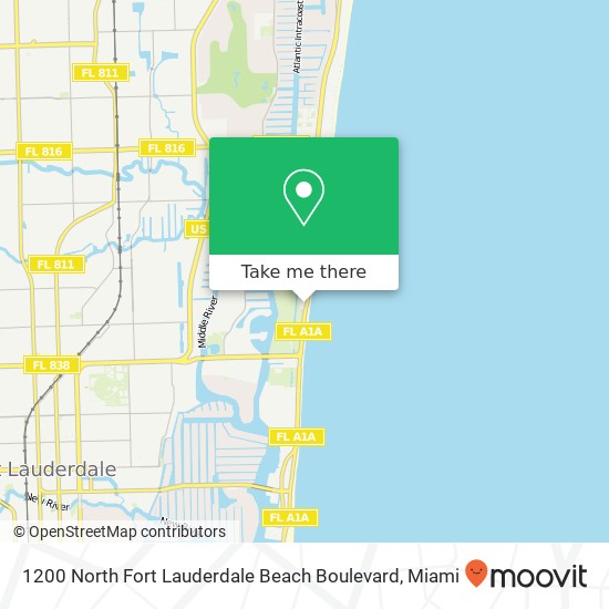 1200 North Fort Lauderdale Beach Boulevard map