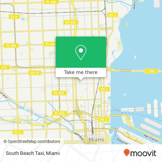 Mapa de South Beach Taxi
