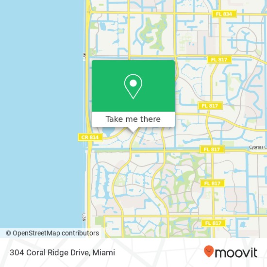 Mapa de 304 Coral Ridge Drive