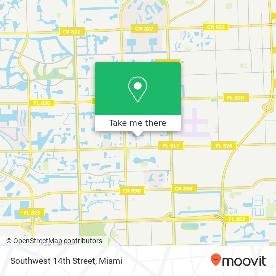 Southwest 14th Street map