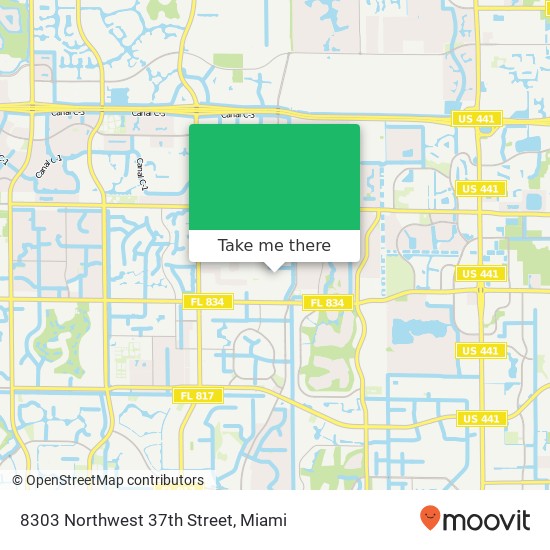 8303 Northwest 37th Street map