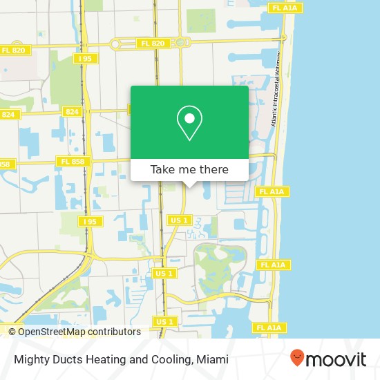 Mapa de Mighty Ducts Heating and Cooling