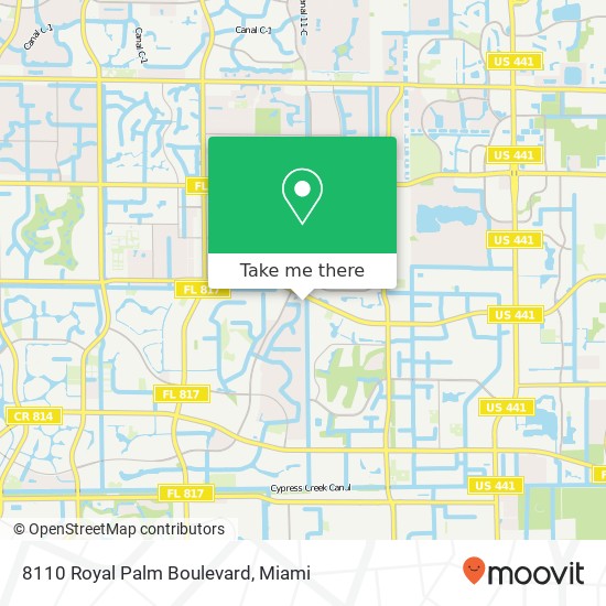 8110 Royal Palm Boulevard map