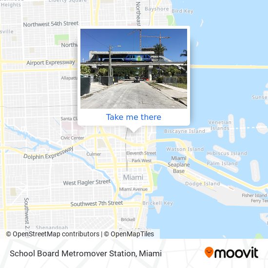 Mapa de School Board Metromover Station