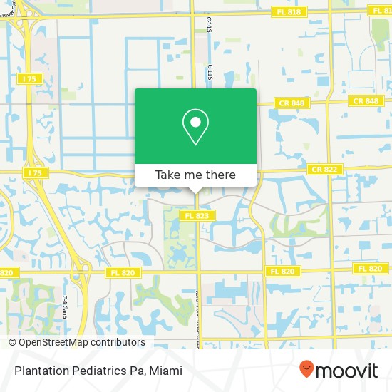 Mapa de Plantation Pediatrics Pa