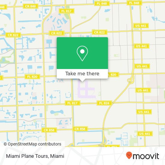 Miami Plane Tours map