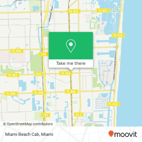 Mapa de Miami Beach Cab