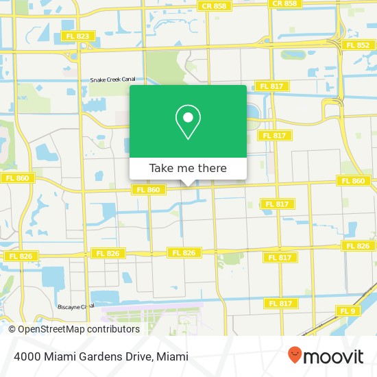 4000 Miami Gardens Drive map