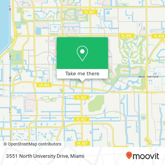 3551 North University Drive map