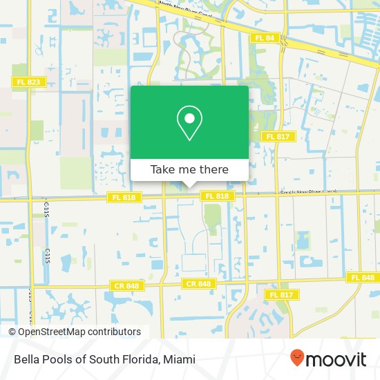 Bella Pools of South Florida map