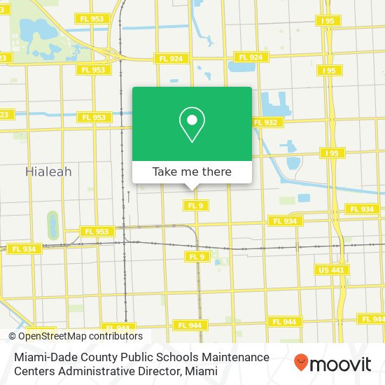 Miami-Dade County Public Schools Maintenance Centers Administrative Director map