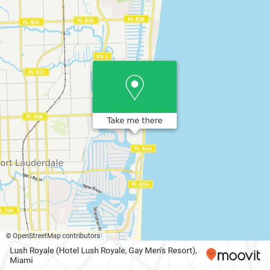 Mapa de Lush Royale (Hotel Lush Royale, Gay Men's Resort)