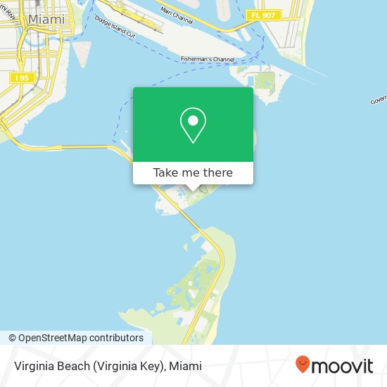 Mapa de Virginia Beach (Virginia Key)
