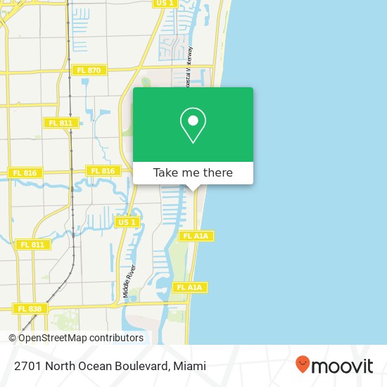 2701 North Ocean Boulevard map