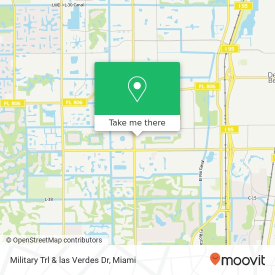 Military Trl & las Verdes Dr map