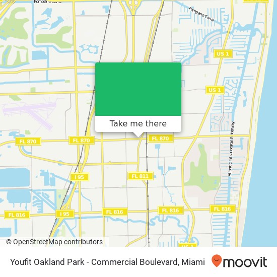 Mapa de Youfit Oakland Park - Commercial Boulevard