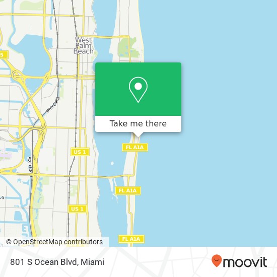 Mapa de 801 S Ocean Blvd