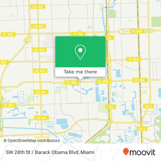 Mapa de SW 28th St / Barack Obama Blvd