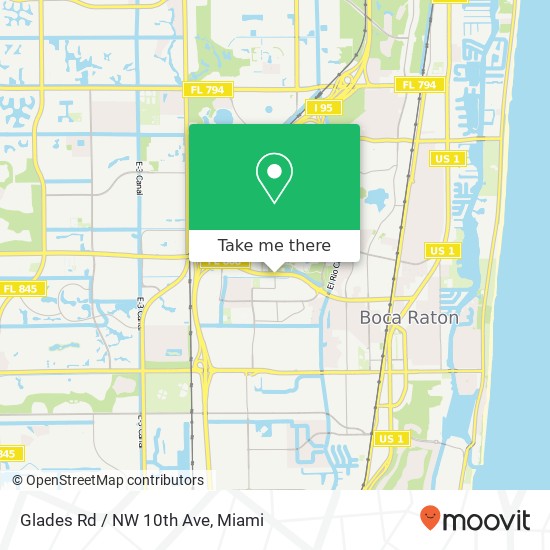 Mapa de Glades Rd / NW 10th Ave