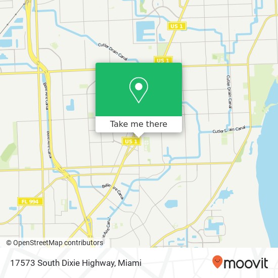 17573 South Dixie Highway map