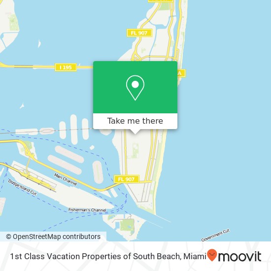 1st Class Vacation Properties of South Beach map