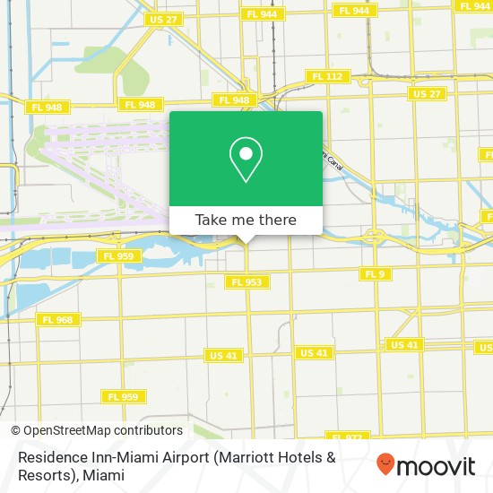 Mapa de Residence Inn-Miami Airport (Marriott Hotels & Resorts)