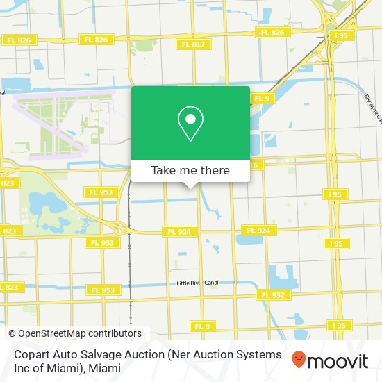 Mapa de Copart Auto Salvage Auction (Ner Auction Systems Inc of Miami)