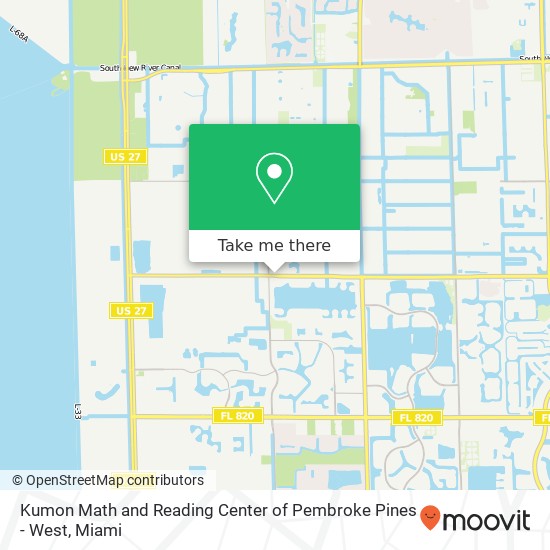 Kumon Math and Reading Center of Pembroke Pines - West map