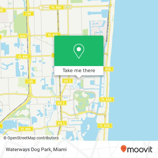 Waterways Dog Park map